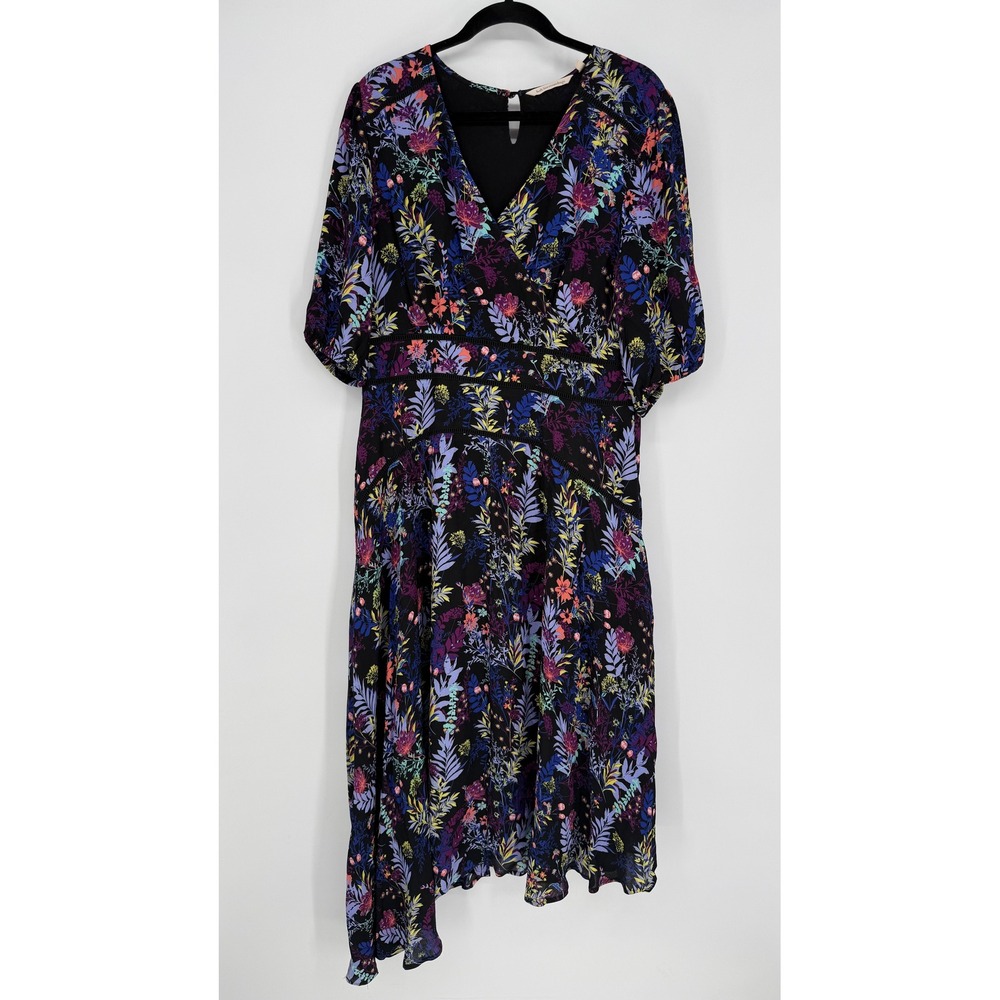 SOFT SURROUNDINGS FLORENCIA BOTANICAL‎ FLORAL ASYMMETRICAL MAXI DRESS SIZE 10